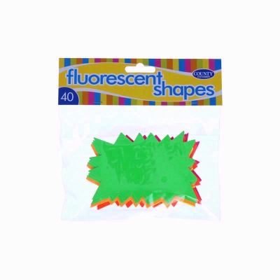 Fluorescent Shape Flashcards - COUNTY 40 PCS 70x105mm C348
